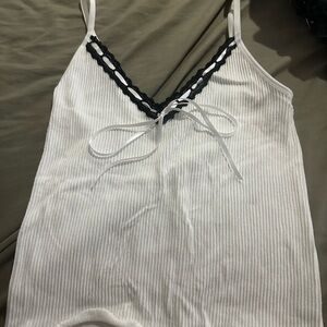 Forever 21 White and Black Camisole